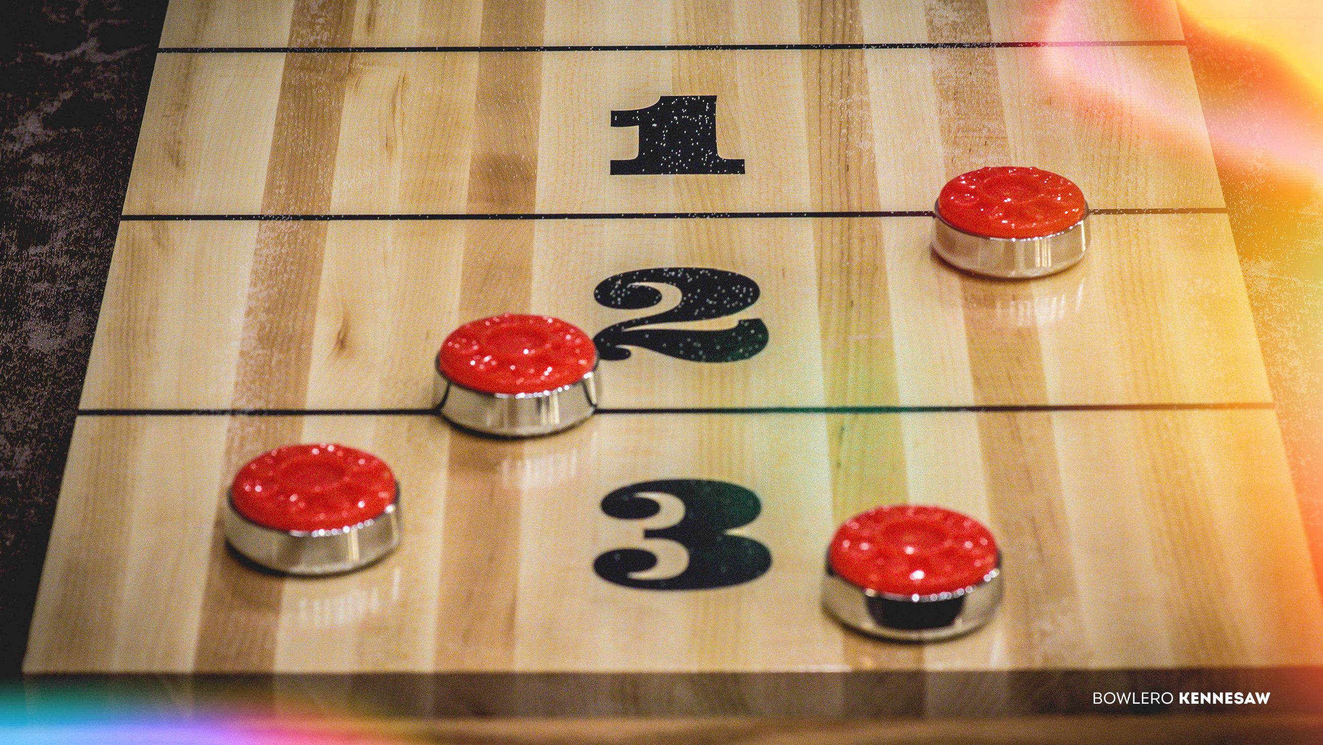 Wood shuffle board table