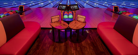 bowling lanes and seats